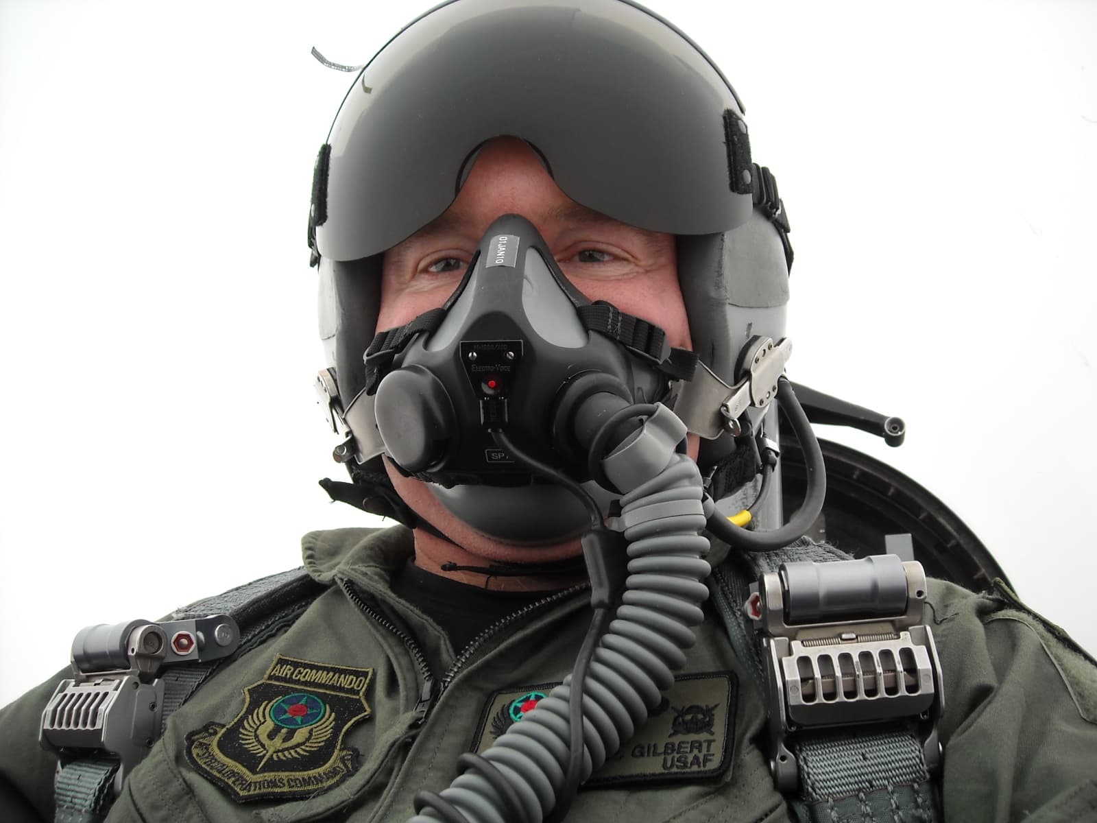 Michael Gilbert in flight gear with U.S. Air Force Air Commando patch